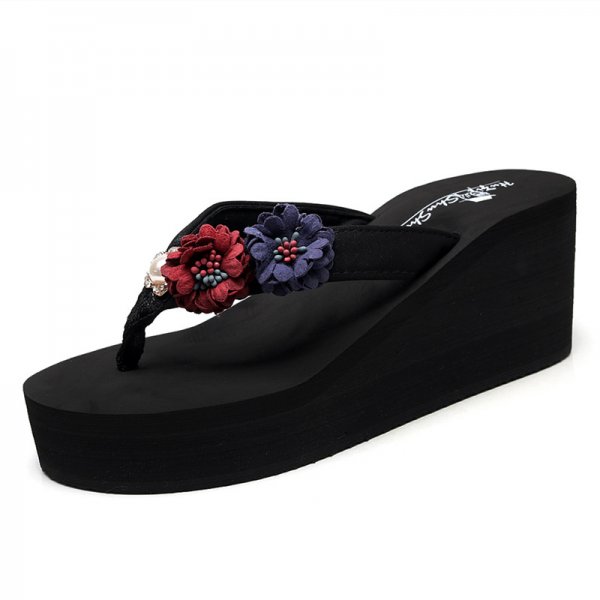 Seaside Outdoor Slippers Women's Summer Fashion Flip-flop Outdoor Wedge Sweet Height Increasing Casual Flip Flops Beach Shoes